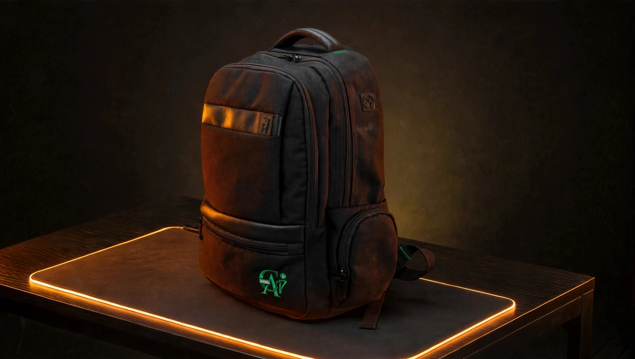 Mochila CA17 sobre mesa con luz LED